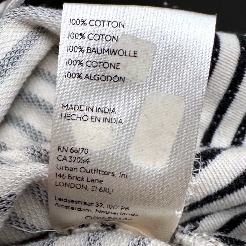 Pilcro Anthropologie Henley Striped Small Black Cream Pullover Casual Top - Picture 7 of 8